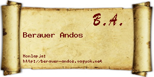 Berauer Andos névjegykártya
